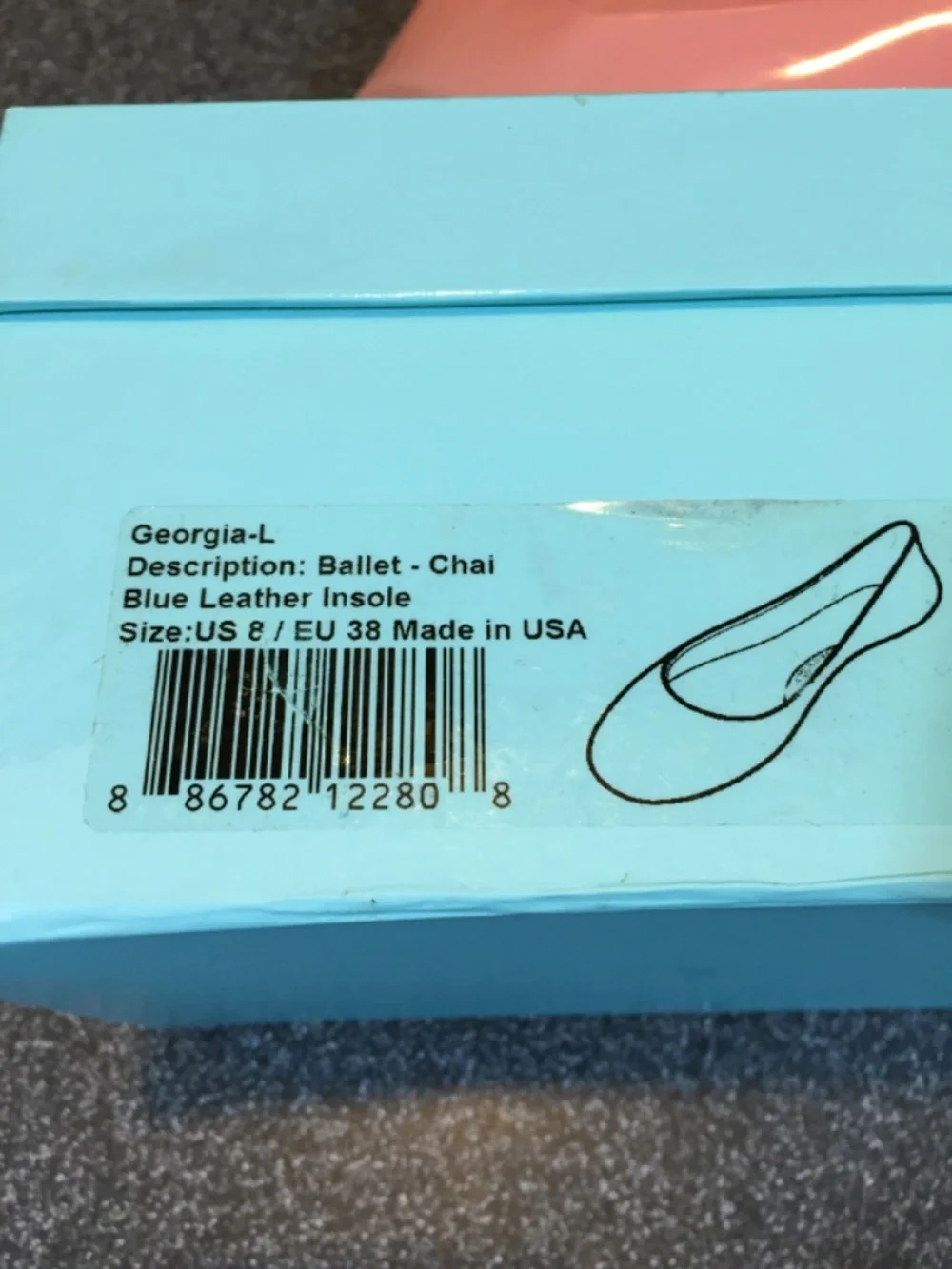 OKA b. Navy Blue Ballet Flats with Teal Insole